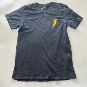 Womens Medium Hope for Harlow Black Shirt with Yellow Roses and Lightning Bolt